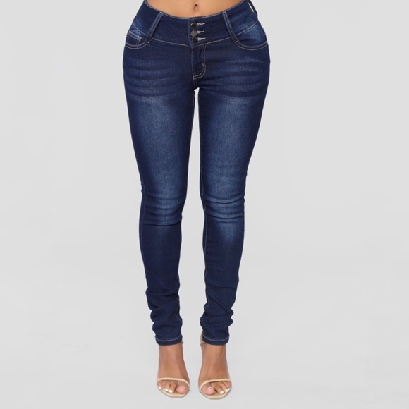 Dark Wash Butt Lifting and Enhancing Jeans WaxJean - Picture 1 of 4